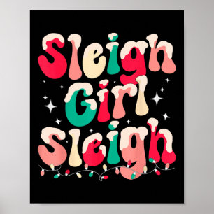Sleigh Girl Sleigh jul Retro Julafton Helgdag Poster