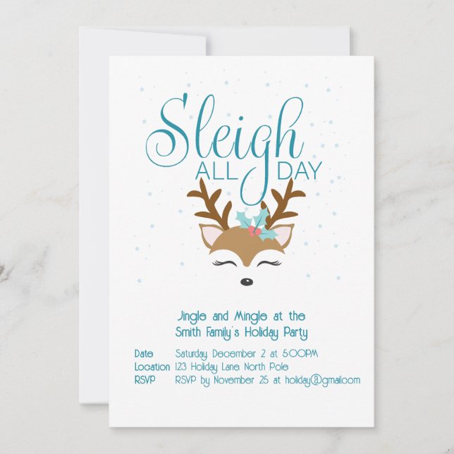 Sleigh hela Julfesten Inbjudan (Framsida)