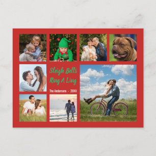 Sleigh Klockor Ring 8 Family Photo Collage Helg Vykort