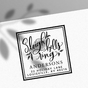 Sleigh Klockor Ring jul Adress Självfärgande Stämpel