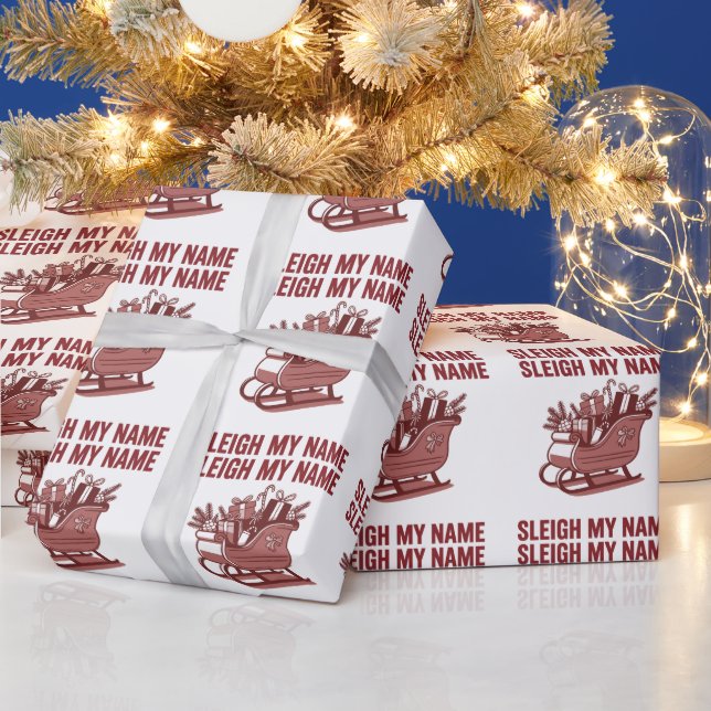 Sleigh Mitt Namn Rolig Jul Holiday Xmas Presentpapper (Helgdagar)