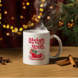 Sleigh My Namn, helgdag design, humoristisk jul Kaffemugg
