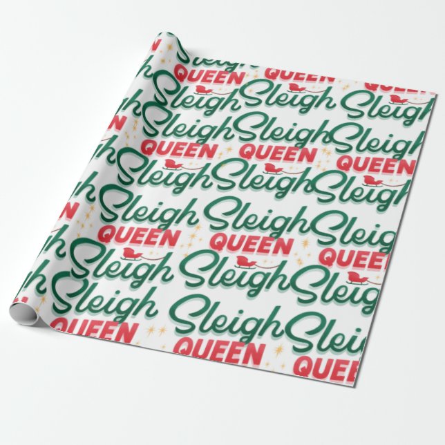 Sleigh Queen Sleigh-jul Presentpapper (Utrullad)