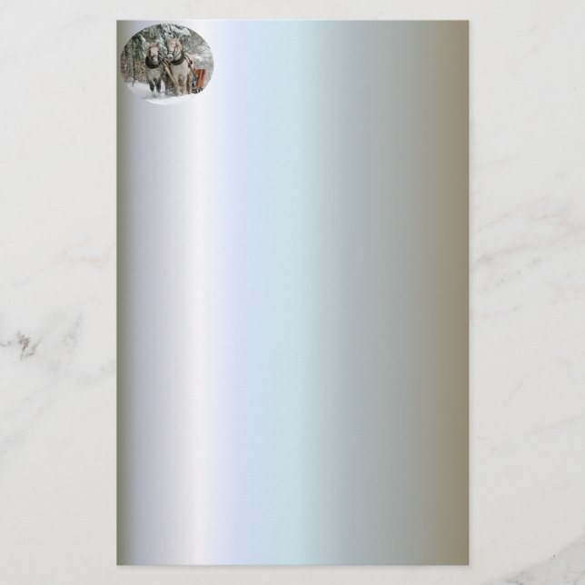 Sleigh Ride i Snowy Forest Brevpapper (Framsida)