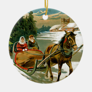 Sleigh Ride Julgransprydnad Keramik