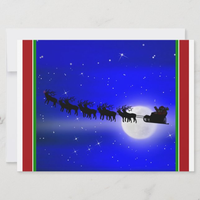 Sleigh Ride Silhouette Inbjudningar (Framsida)