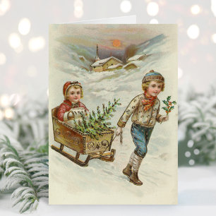 Sleigh Ride Vintage jul Kort