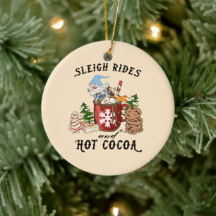 Sleigh Rides and Hett Cocoa - Scandinavian Gnome Julgransprydnad Keramik
