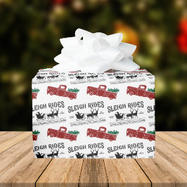Sleigh Rides Rustic Red Lastbil jul Presentpapper
