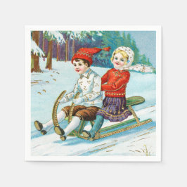 Sleigh riding at Christmas time Pappersservett