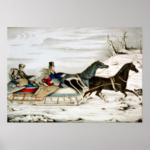 Sleigh Tävling - 1848 Poster