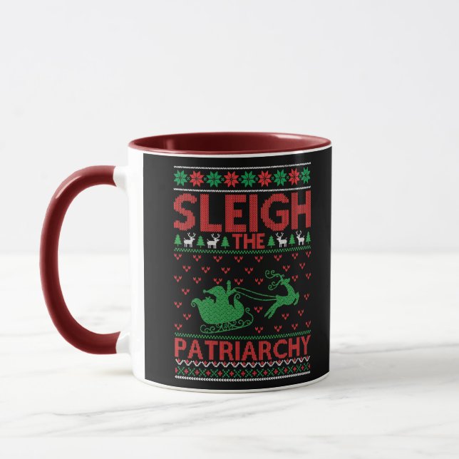 Sleigh The Patriarchy Feminist Christmas Mugg (Vänster)