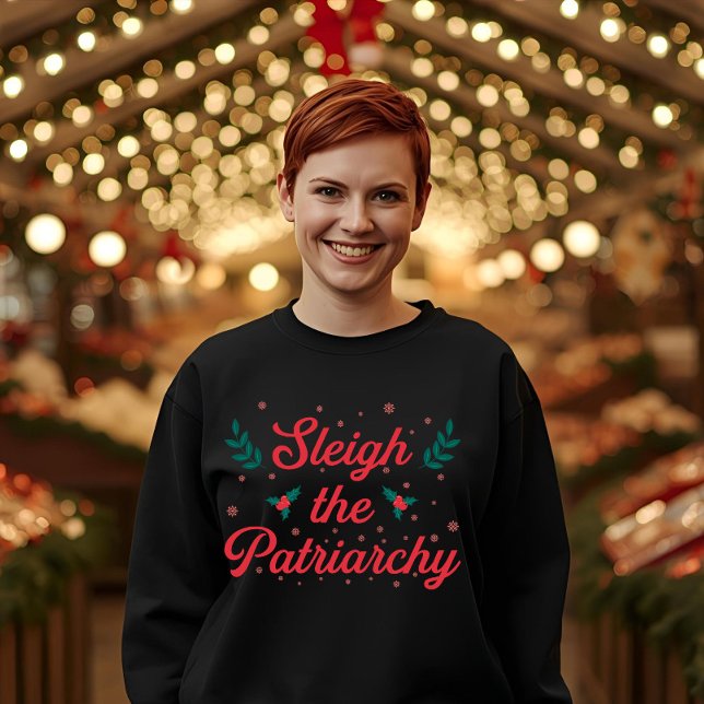 Sleigh The Patriarchy Feminist Christmas T Shirt (Skapare uppladdad)