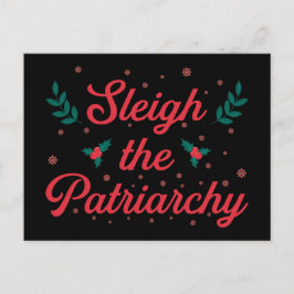 Sleigh The Patriarchy Feminist Christmas Vykort