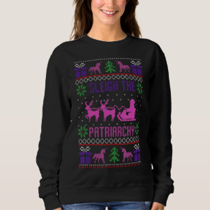 Sleigh the Patriarchy Feminist Feminism Memly Ugly T Shirt