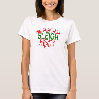 Sleigh vilken roliga jul jultomten vitsar t shirt