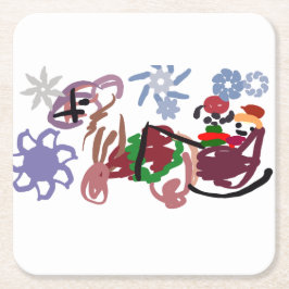 Sleigh winter Underlägg Papper Kvadrat