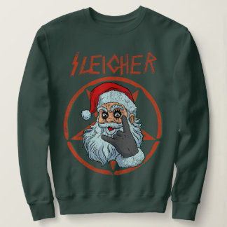 Sleigher Hail Santa Heavy Metall Skull Jul T Shirt