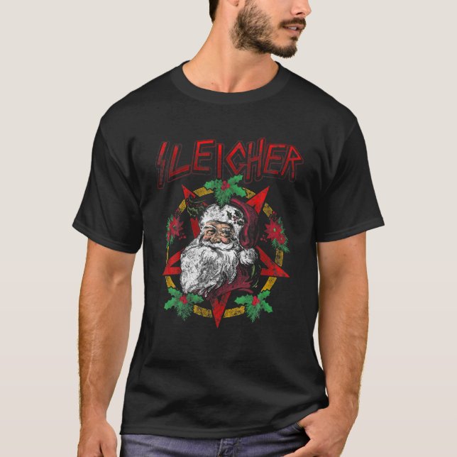 Sleigher - Heavy Metal Santa Claus - Christmas Xma T Shirt (Framsida)