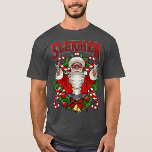 Sleigher Jultomten Rocker Heavy Metall jul T Shirt