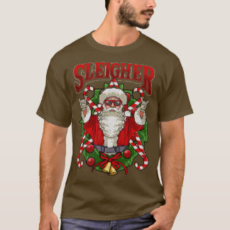 Sleigher Jultomten Rocker Heavy Metall jul T Shirt