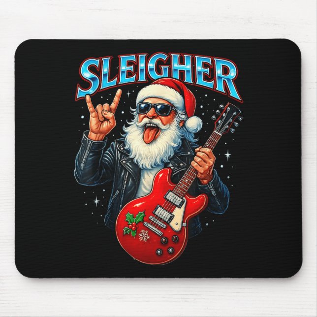 Sleigher Rock Santa Funny Metal Christmas Design  Musmatta (Framsidan)