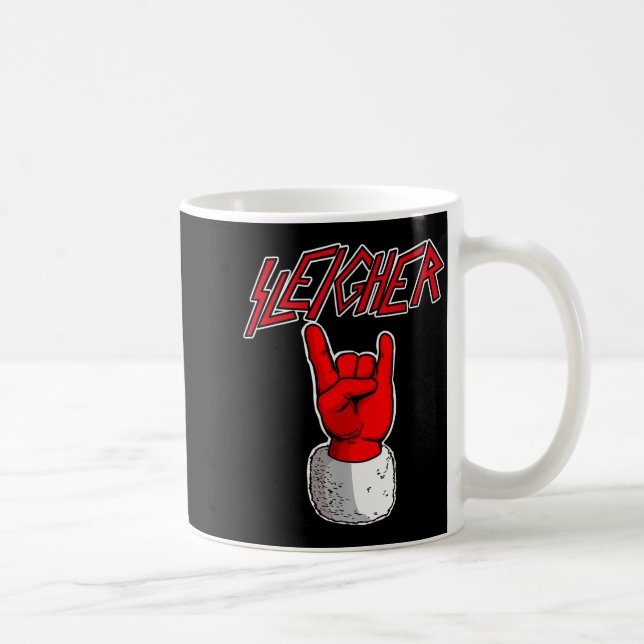 Sleigher Santa Claus Metal Christmas Funny Hail Sa Kaffemugg (Höger)