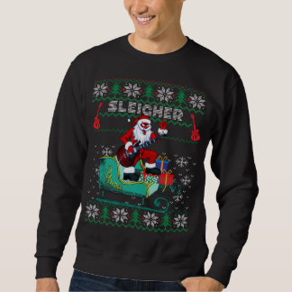 Sleigher Santa Ugly jul Sweater Design Lång Ärmad Tröja
