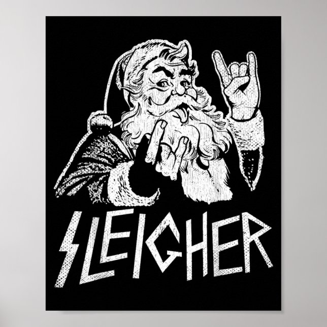 Sleigher Tomte Rock On Goth Heavy Poster (Framsidan)