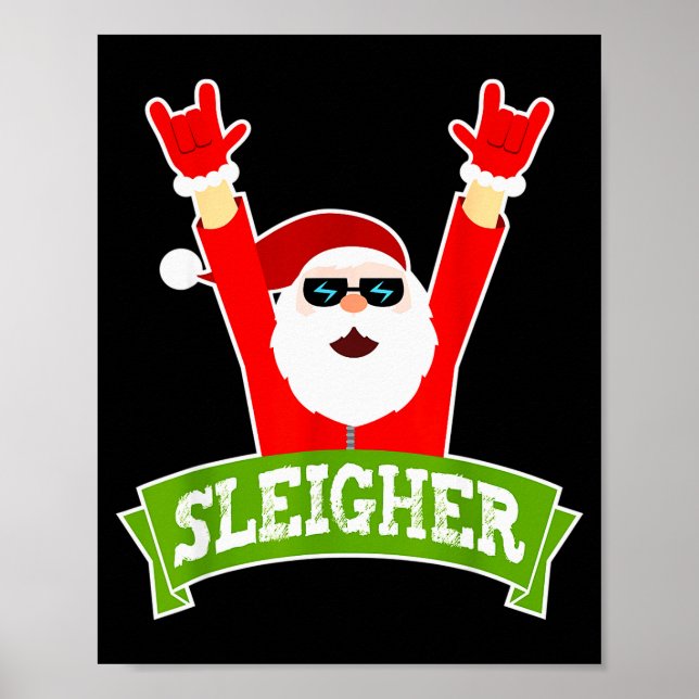 Sleigher Ugly Sweater Heavy Metal Christmas Sweate Poster (Framsidan)
