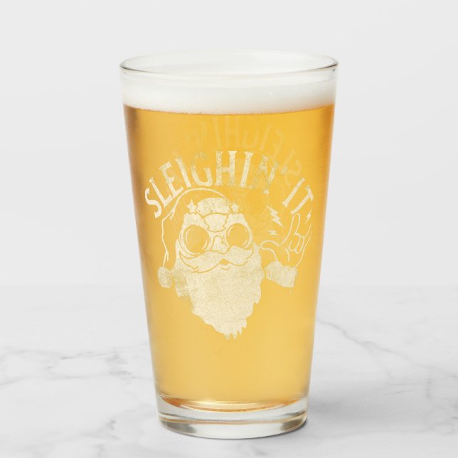 Sleighin Det är roligt jultomten. Glaskopp (Framsida fylld)