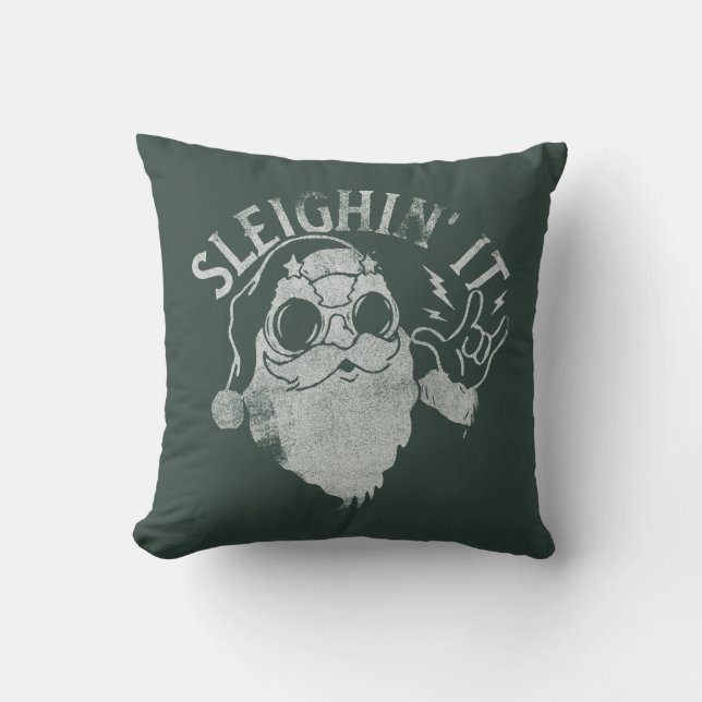 Sleighin Det är roligt jultomten. Kudde (Framsida)