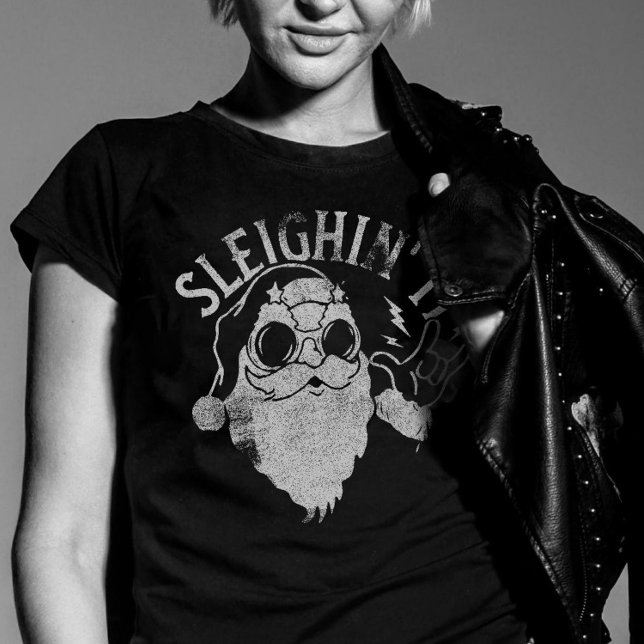 Sleighin Det är roligt jultomten. T Shirt (Sleighin It Funny Santa Sleigh Christmas T-Shirt)
