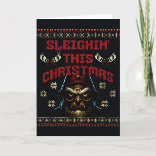 Sleighin jul Horror Pun Kort