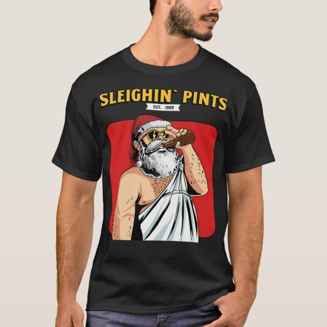 Sleighin Pints Finny jul T Shirt (Framsida)