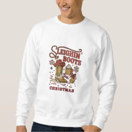 Sleighin Stövlar Julen Funny West Cowboy Lång Ärmad Tröja