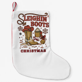 Sleighin Stövlar Julen Funny West Cowboy Liten Julstrumpa