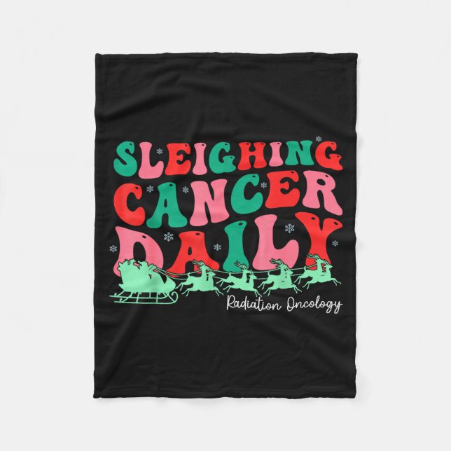 Sleighing Cancer Daily Radiation Oncology Christma Fleecefilt (Framsidan)