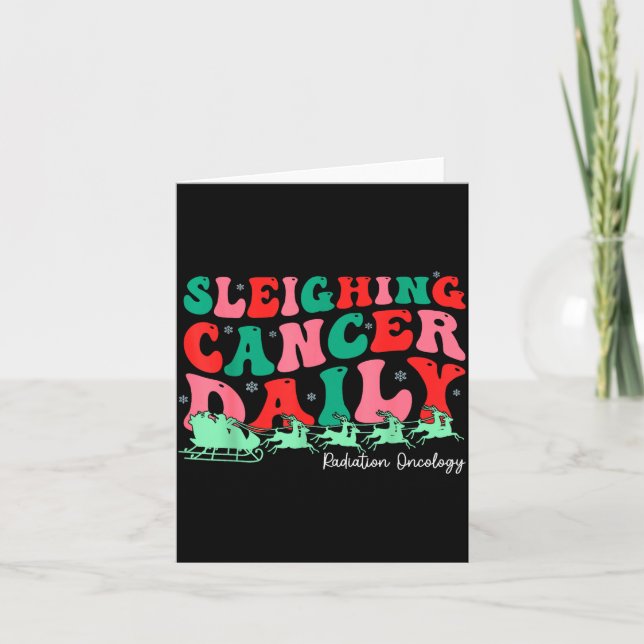 Sleighing Cancer Daily Radiation Oncology Christma Kort (Framsida)