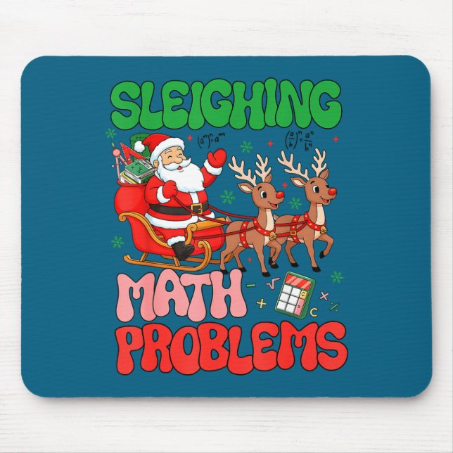 Sleighing Math Problems Funny Teacher Christmas Qu Musmatta (Framsidan)