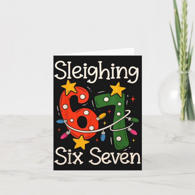 Sleighing Six Seven 67 Meme Christmas Gen Z Alpha  Kort (Framsida)