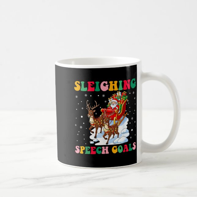 Sleighing Speech Goal Reindeer Christmas Speech Sl Kaffemugg (Höger)