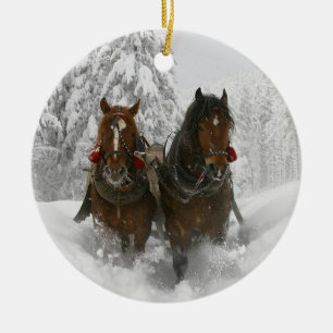 Sleighritt Julgransprydnad Keramik