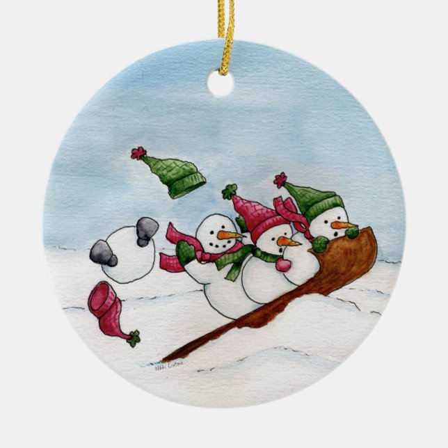 Sleighrittprydnaden Julgransprydnad Keramik (Framsidan)
