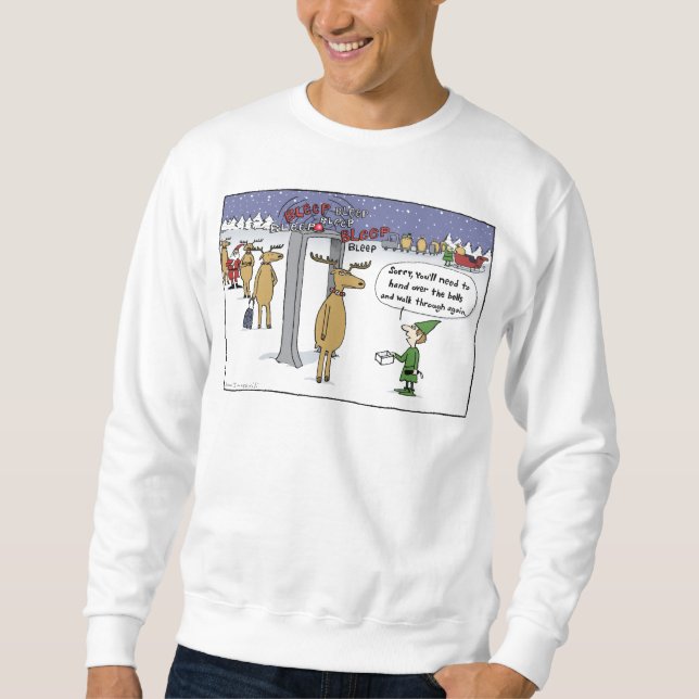 "Sleighsäkerhets" tecknad Sweatshirt (Framsida)