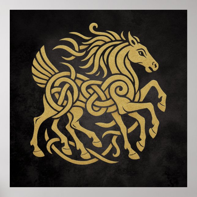 Sleipnir Åttabenta Hästen Nordisk Mytologi Design Poster (Framsidan)