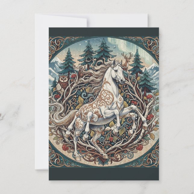 Sleipnir Skogsmythologi Konst Platt Tackkort Tack Kort (Framsida)