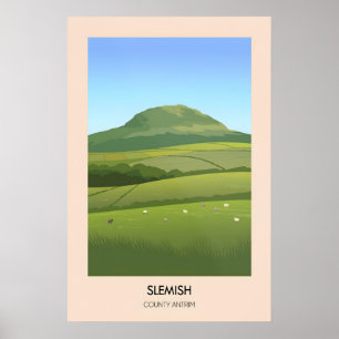 Slemish Mountain County Antrim Resebroschyr Poster