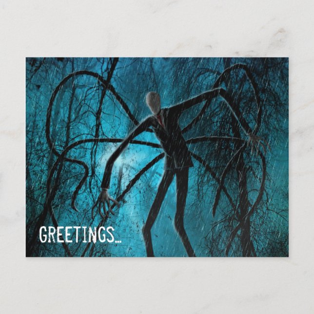 Slender Man och Borttappad Soul Vykort (Framsida)