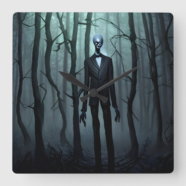 Slender Man-väggklocka Fyrkantig Klocka (Framsida)